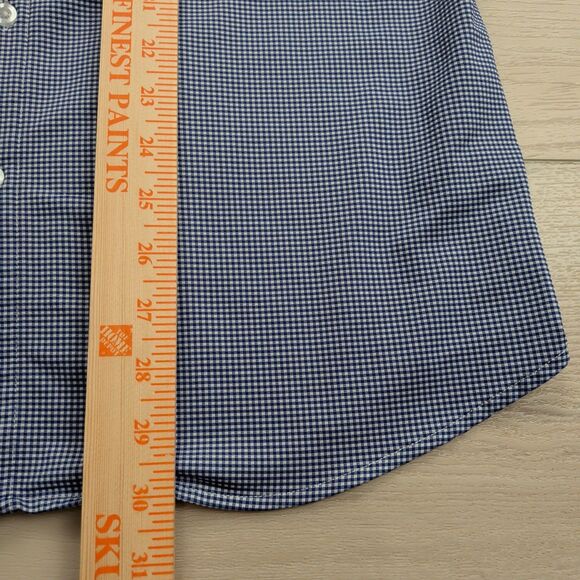Mizzen + Main Shirt Mens L Tradition Evolved Trim Fit Gingham Check Blue USA - Picture 7 of 11